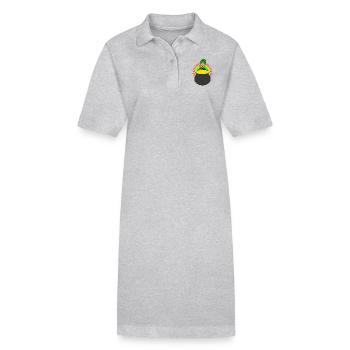 Leprechaun Pot Of Gold St Patricks Day Lucky - Stanley/Stella PAIGER Organic Women’s Polo Dress - heather grey - Front