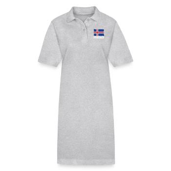 Pride flag flag home origin Iceland png - Stanley/Stella PAIGER Organic Women’s Polo Dress - heather grey - Front