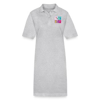 Pop Art Flamingo With Sunglasses - Robe polo bio PAIGER Stanley/Stella Femme - gris chiné - Devant