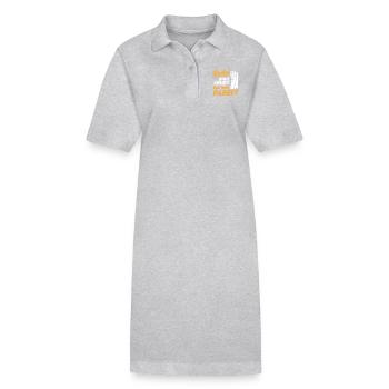 Kindheit ohne Handy ich war dabei - Stanley/Stella Frauen Bio-Polokleid PAIGER - Grau meliert - Vorne