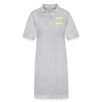 Funshirt - Denken ist wie Googeln nur krasser - Stanley/Stella Frauen Bio-Polokleid PAIGER - Grau meliert - Vorne