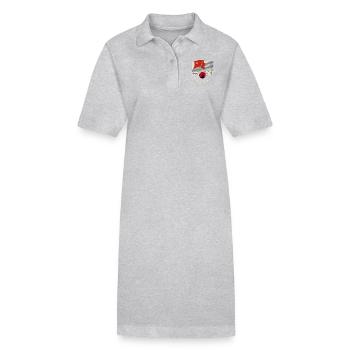 russie, lenin, drapeau, faucille, drapeau, moscou, russie - Robe polo bio PAIGER Stanley/Stella Femme - gris chiné - Devant