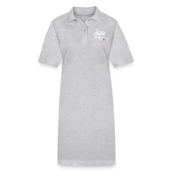 Beste freakin Tante und Patin - Stanley/Stella Frauen Bio-Polokleid PAIGER - Grau meliert - Vorne