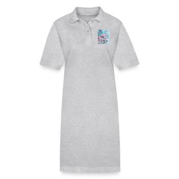 Rosa Flamingos - Stanley/Stella Frauen Bio-Polokleid PAIGER - Grau meliert - Vorne