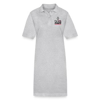 Je suis avec stupide - Robe polo bio PAIGER Stanley/Stella Femme - gris chiné - Devant