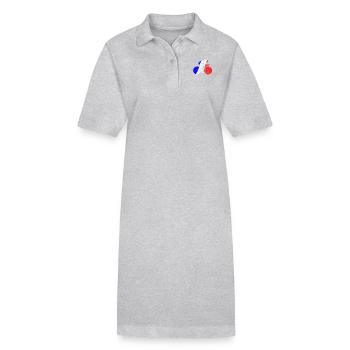 Radsport Radrennen Frankreich Fahne Radrennfahrer - Stanley/Stella Frauen Bio-Polokleid PAIGER - Grau meliert - Vorne