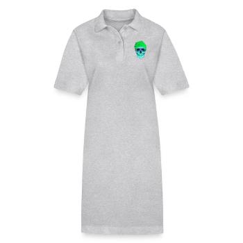 POP SMILING SKULL - Stanley/Stella PAIGER Organic Women’s Polo Dress - heather grey - Front