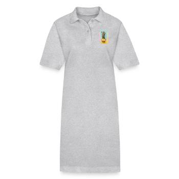 Colorful pineapple / gift idea - Stanley/Stella PAIGER Organic Women’s Polo Dress - heather grey - Front