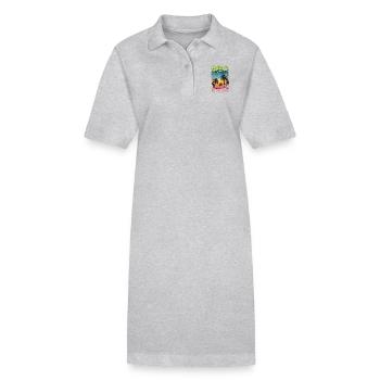 Surfeur californien style de vie vintage rétro - Robe polo bio PAIGER Stanley/Stella Femme - gris chiné - Devant