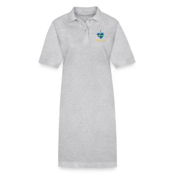 I Love Sweden Ich liebe Schweden - Stanley/Stella Frauen Bio-Polokleid PAIGER - Grau meliert - Vorne