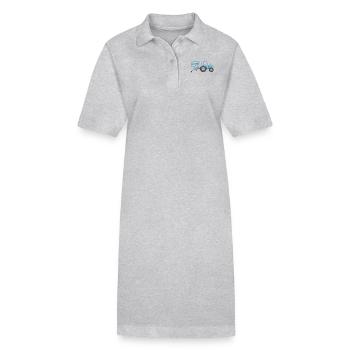 No farmer, no food tractor saying gift - Stanley/Stella PAIGER Organic Women’s Polo Dress - heather grey - Front