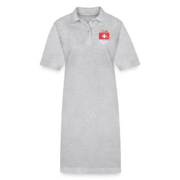 Suisse team T-shirt cadeau de chemise - Robe polo bio PAIGER Stanley/Stella Femme - gris chiné - Devant