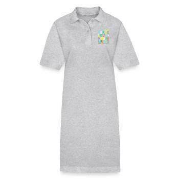 Peace love house music - Stanley/Stella PAIGER Organic Women’s Polo Dress - heather grey - Front