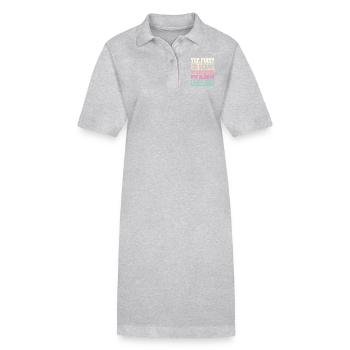 Funny 50th Birthday Gift, Men Women, 50 Years Old - Stanley/Stella PAIGER Organic Women’s Polo Dress - heather grey - Front