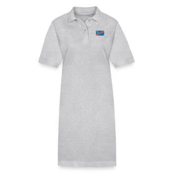 Kongo Herzschlag Flagge Vintage Kongo - Stanley/Stella Frauen Bio-Polokleid PAIGER - Grau meliert - Vorne