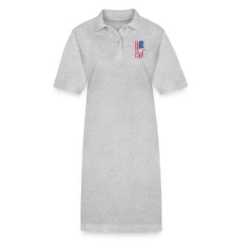 Usa Drapeau américain Drone - Robe polo bio PAIGER Stanley/Stella Femme - gris chiné - Devant