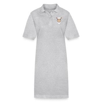 Schaf Illustration - Stanley/Stella Frauen Bio-Polokleid PAIGER - Grau meliert - Vorne