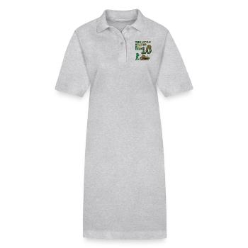Ce petit soldat est maintenant 10 Char de l’Armée 10. - Robe polo bio PAIGER Stanley/Stella Femme - gris chiné - Devant