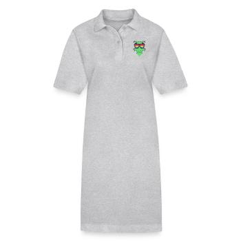 Pansexual Alien - Alien avec des lunettes - Robe polo bio PAIGER Stanley/Stella Femme - gris chiné - Devant