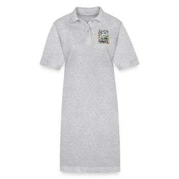 Medizin Für Das Glück Im Sommer Wochentage Katzen - Stanley/Stella Frauen Bio-Polokleid PAIGER - Grau meliert - Vorne