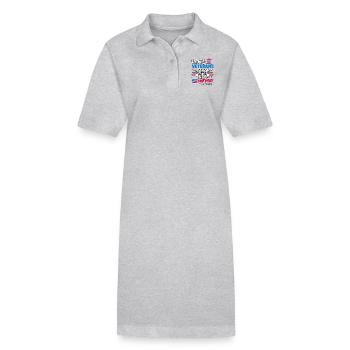 Happy Veterans Day And Yes - Stanley/Stella PAIGER Organic Women’s Polo Dress - heather grey - Front