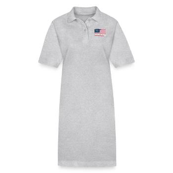 1776 Wir das Volk patriotisch américain - Robe polo bio PAIGER Stanley/Stella Femme - gris chiné - Devant