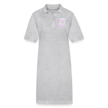 Les filles cool jouent au football - Robe polo bio PAIGER Stanley/Stella Femme - gris chiné - Devant