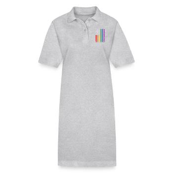 American Lgbtq pride rainbow flag - Stanley/Stella PAIGER Organic Women’s Polo Dress - heather grey - Front