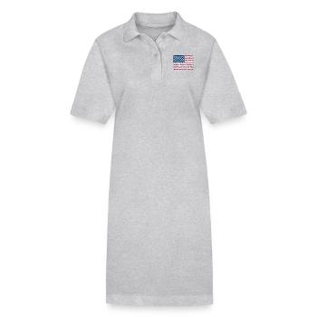 Drapeau américain Pattes de chat animal mignon - Robe polo bio PAIGER Stanley/Stella Femme - gris chiné - Devant