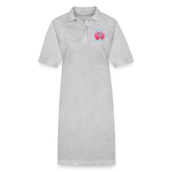 Chinese Crested Granny | Chinese Crested Dog - Stanley/Stella PAIGER Organic Women’s Polo Dress - heather grey - Front
