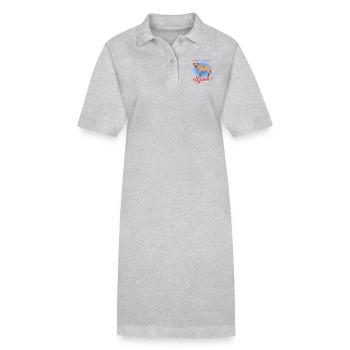 Hyène tachetée Hyène Hyène Cadeau - Robe polo bio PAIGER Stanley/Stella Femme - gris chiné - Devant