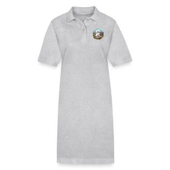 Hund Bichon Friesé - Stanley/Stella Frauen Bio-Polokleid PAIGER - Grau meliert - Vorne