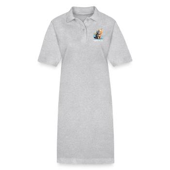 Persian Cat Perser Katze - Stanley/Stella Frauen Bio-Polokleid PAIGER - Grau meliert - Vorne