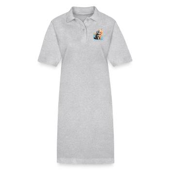 Persian Cat Perser Katze - Stanley/Stella Frauen Bio-Polokleid PAIGER - Grau meliert - Vorne