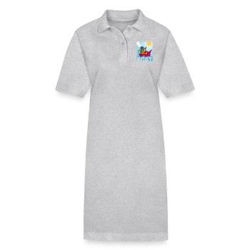Image colorée d’un remorqueur amusant - Robe polo bio PAIGER Stanley/Stella Femme - gris chiné - Devant