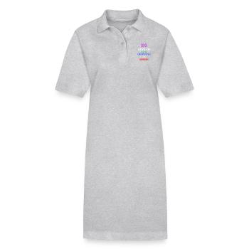 100 Tage Lernen, Wachsen und Erreichen - Stanley/Stella Frauen Bio-Polokleid PAIGER - Grau meliert - Vorne