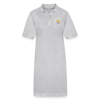peace sign speckled 03 - Stanley/Stella Frauen Bio-Polokleid PAIGER - Grau meliert - Vorne