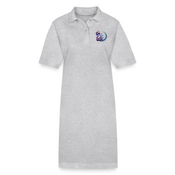 Iris dessinés - Robe polo bio PAIGER Stanley/Stella Femme - gris chiné - Devant