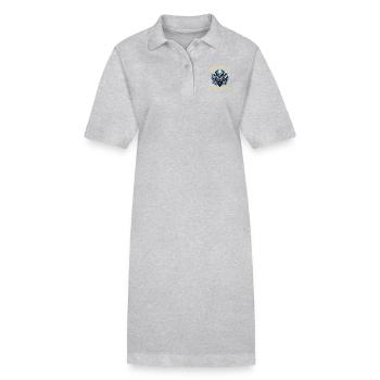 Eule Eulen Spirit Animal Seele Lieblingstier Wald - Stanley/Stella Frauen Bio-Polokleid PAIGER - Grau meliert - Vorne