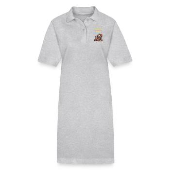 Paresseux Fête des Mères Maman Bébé Câlins Famille Doux - Robe polo bio PAIGER Stanley/Stella Femme - gris chiné - Devant