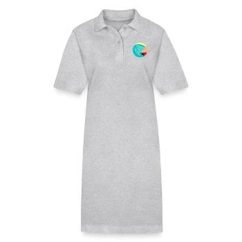 Vague preppy avec aileron de requin - Robe polo bio PAIGER Stanley/Stella Femme - gris chiné - Devant