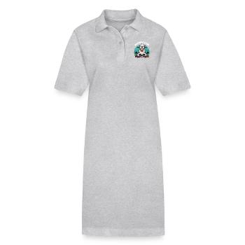 Meditation Yoga Schaf Lotussitz Lustig Yogalehrer - Stanley/Stella Frauen Bio-Polokleid PAIGER - Grau meliert - Vorne