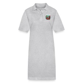 Sloth Hamac Time Out Vacances Plage Mer Fun - Robe polo bio PAIGER Stanley/Stella Femme - gris chiné - Devant