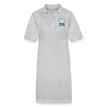 STOLZE KATZENMAMA - Stanley/Stella Frauen Bio-Polokleid PAIGER - Grau meliert - Vorne