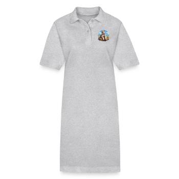 Tigre du Bengale Roi Tigre - Robe polo bio PAIGER Stanley/Stella Femme - gris chiné - Devant