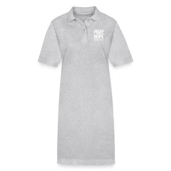 Bete, hoffe und mach dir keine Sorgen - Stanley/Stella Frauen Bio-Polokleid PAIGER - Grau meliert - Vorne