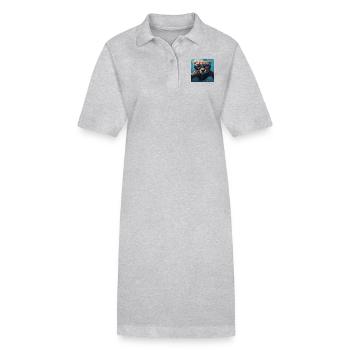 Guépard - Robe polo bio PAIGER Stanley/Stella Femme - gris chiné - Devant