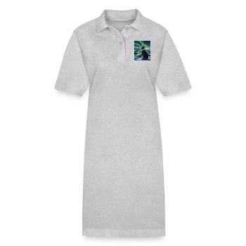 Aurora Feline Watcher - Stanley/Stella Frauen Bio-Polokleid PAIGER - Grau meliert - Vorne