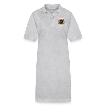 Hund Dackel Beanie Retro Dackelfreund Niedlich Wau - Stanley/Stella Frauen Bio-Polokleid PAIGER - Grau meliert - Vorne