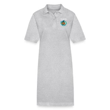 Courage Courage Poisson rouge Requin Motivation Soyez fort - Robe polo bio PAIGER Stanley/Stella Femme - gris chiné - Devant